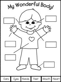 Preschool My Body Parts Worksheet – Kidsworksheetfun