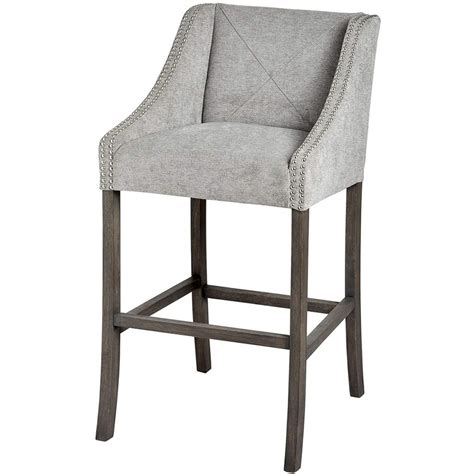 Silver Grey Upholstered Bar Stool - Interior Flair