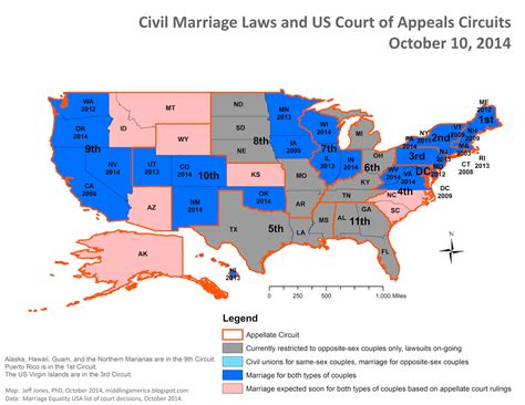 Middling America: Latest Civil Marriage Laws Map