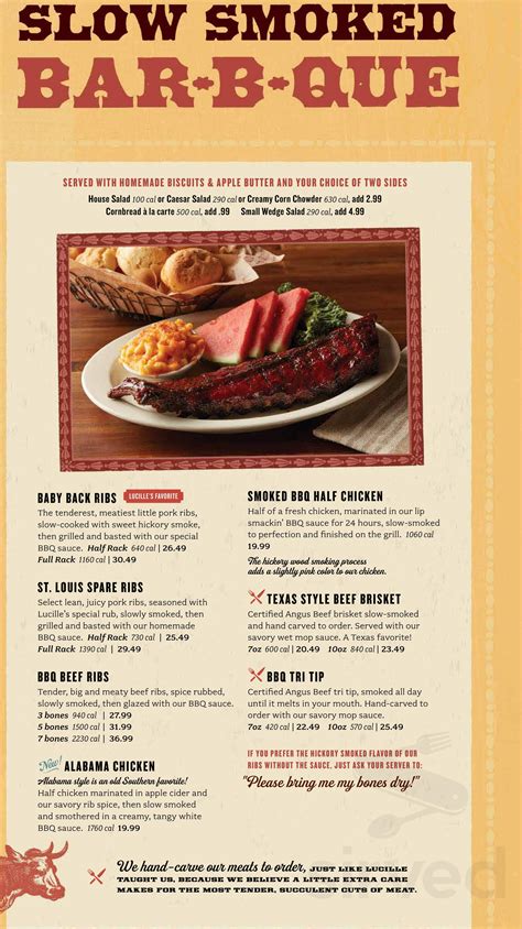 Lucille's Smokehouse Bar-B-Que menu in Tustin, California