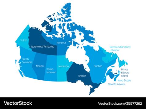 Canada - map provinces and territories Royalty Free Vector