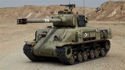 idf m51 super sherman tank 3d model