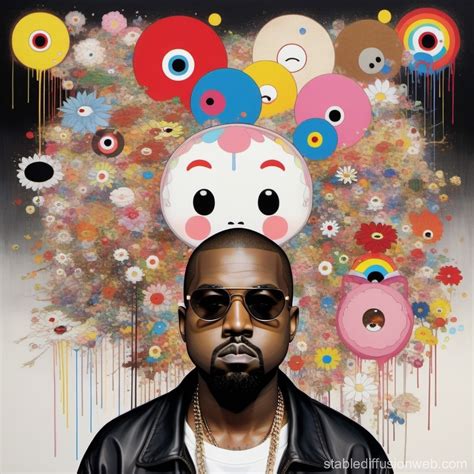 Kanye West Album Cover in Takashi Murakami Style | Stable Diffusion Online