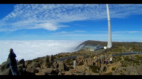 Mt Wellington summit - carpet of cloud - YouTube