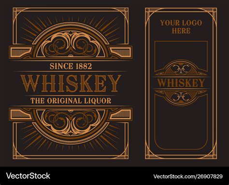 Vintage label template for whiskey Royalty Free Vector Image