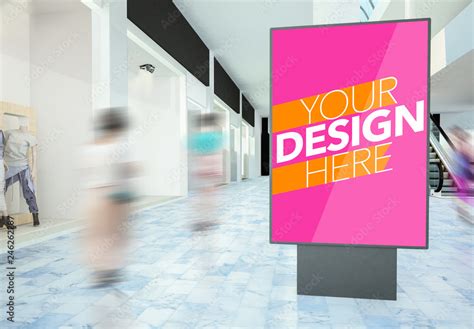 Advertising Kiosk in Mall Mockup Stock Template | Adobe Stock