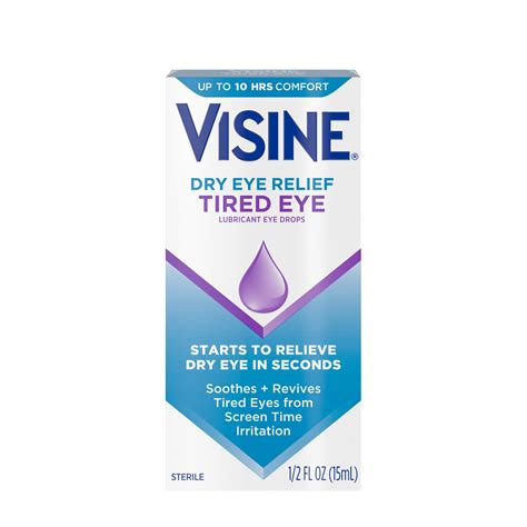 Visine Dry Eye Relief Tired Eye Lubricant Eye Drops, 0.5 fl. oz ...