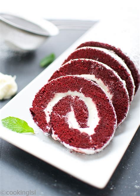 Red Velvet Cake Roll With Cream Cheese Filling And Giveaway