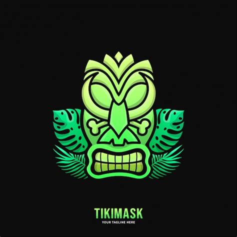 Premium Vector | Colorful tiki mask logo