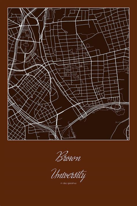 Brown Street Map - Brown University Providence Map Digital Art by Jurq ...