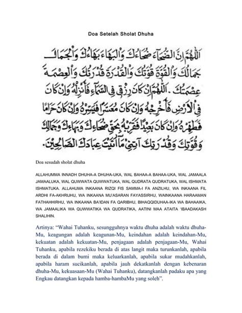 Doa Setelah Sholat Dhuha Dan Artinya - Homecare24