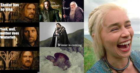 15 Hilarious AF 'Game Of Thrones'-'Lord Of The Rings' Crossover Memes ...