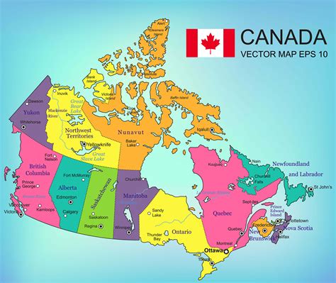 Canada Map With Provinces Labeled - Middle East Political Map