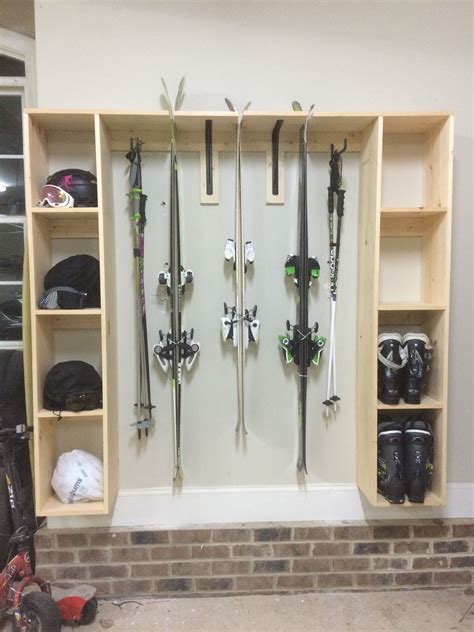 Ski Cabinet with Slots to Hang your Skis | Gear room, Ski rack garage ...