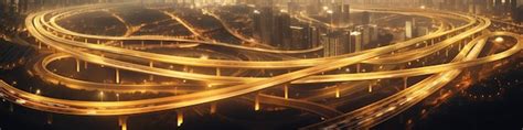 Premium AI Image | aerial view expressway motorway circus intersection ...