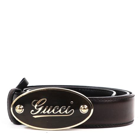 Gucci Black Logo Buckle Belt - Size 85 Labellov Buy and Sell Authentic ...