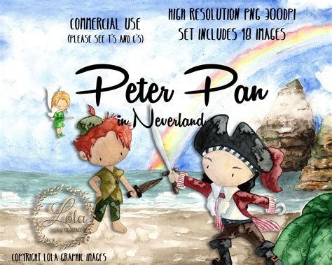 Peter Pan Clipart Tinkerbell Clipart Neverland Clipart Lost | Etsy Canada