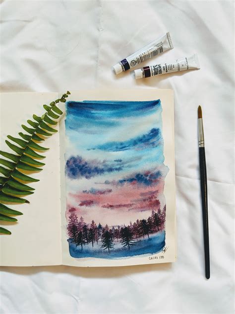 Sunset sky watercolor | Sunset sky, Garden art, Watercolor