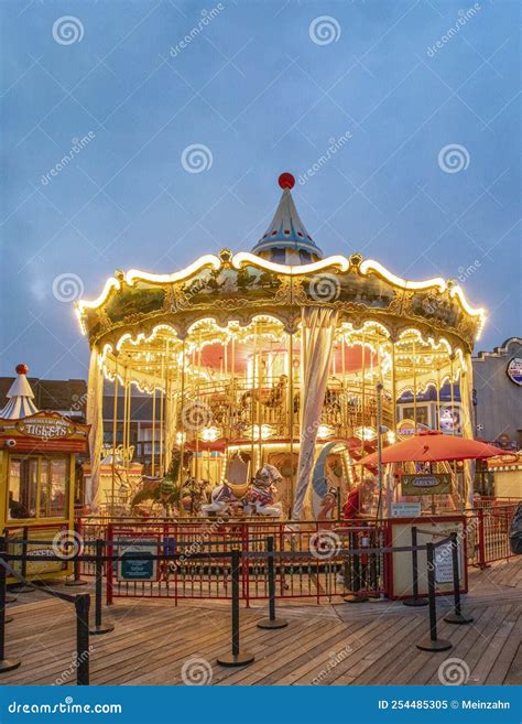 Pier 39 Carousel Built in Italy with 30 Animals Seen at Night Showing ...