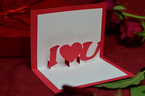 Valentine's Day Free Pop Up Card Template - Creative Pop Up Cards