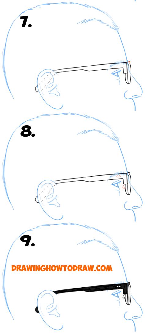 How to Draw Glasses on a Person’s Face from All Angles (Side Profile ...