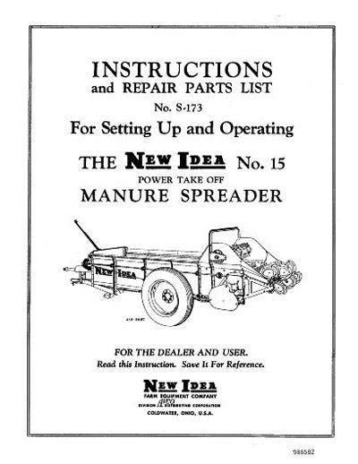 New Idea 15A Manure Spreader Manual | Farm Manuals Fast