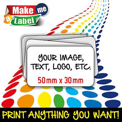 120 FULL COLOUR CUSTOM PRINTED (50mm x 25mm) Self Adhesive / sticky ...