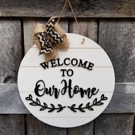 Door Hanger - Welcome Sign - Front Door Decor - Wood Door Sign - Front ...