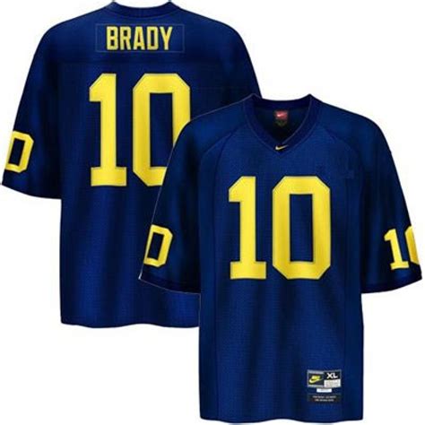 Men's Nike Tom Brady Michigan Wolverines #10 Replica Blue Jersey