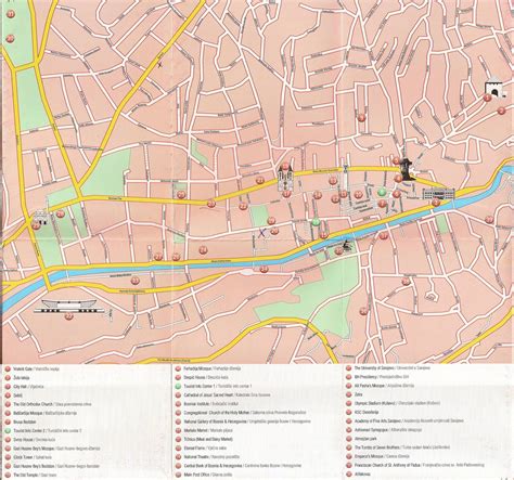 Sarajevo Downtown Map - Sarajevo Bosnia and Herzegovina • mappery