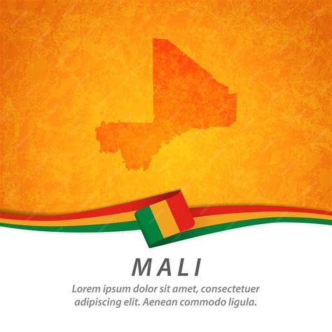 Premium Vector | Mali flag with central map