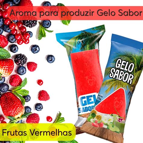 Gelo De Sabor, Pó Profissional Gelo Frutas Vermelhas 1 Kg | Frete grátis