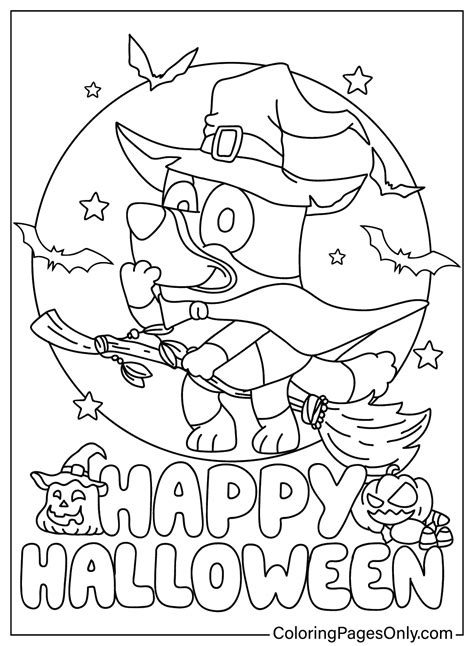 Bluey Halloween Coloring Pages to for Kids - Free Printable Coloring Pages