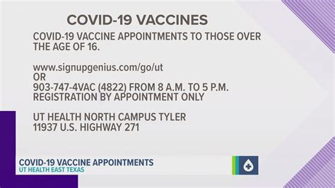 COVID-19 vaccine appointments open at UT Health East Texas for an ...