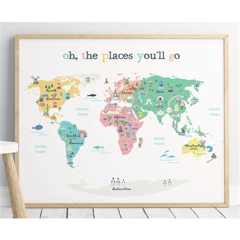 World Map Poster For Kids