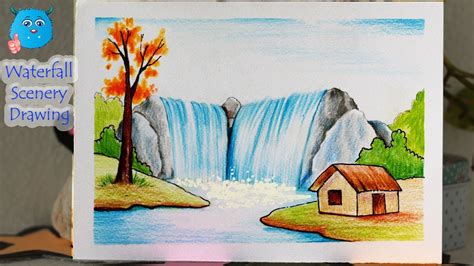 Waterfall Colour Pencil Drawing ~ Pin On Art Board | Bodaswasuas