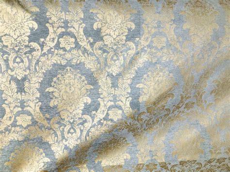 Antique Gold Damask Upholstery Fabric - Draw-your