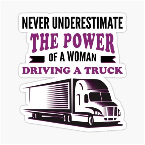 "Female Truck Driver - Funny Trucker Woman Sayings" Sticker by ...