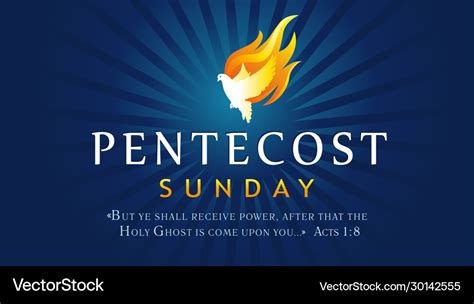 Pentecost sunday holy spirit dove in flame Vector Image