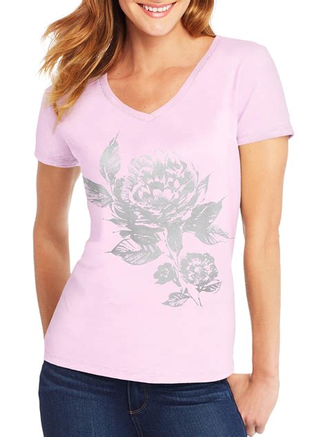 Hanes Women's Short-Sleeve V-Neck Graphic T-Shirt - Walmart.com in 2021 ...