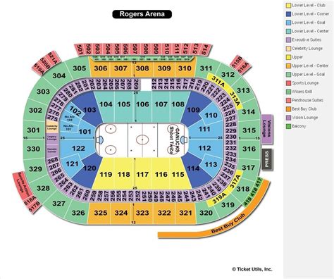 Rogers Arena, Vancouver BC - Seating Chart View