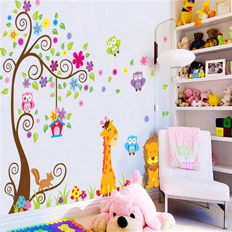 Kindergarten bedroom decorating kids room wall stickers for kids rooms ...