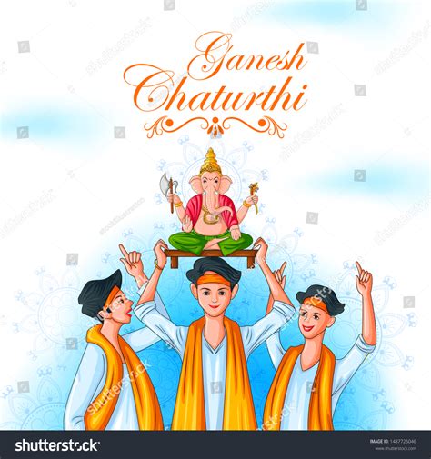 Lord Ganpati Vector Happy Ganesh Chaturthi Stock Vector (Royalty Free ...