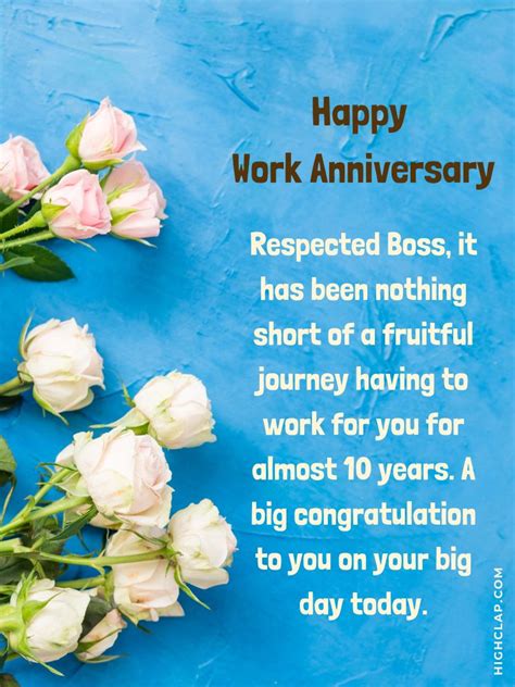 Happy Work Anniversary To Boss