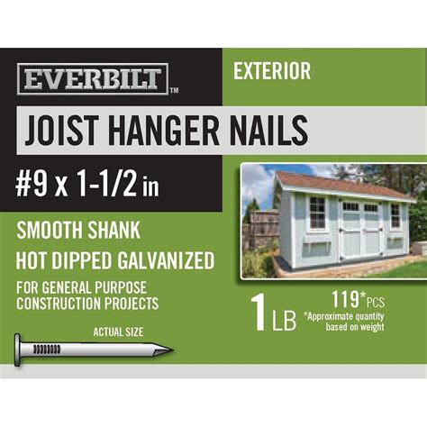 Everbilt #9 1-1/2 in. Joist Hanger Nails Hot Dipped Galvanized 1 lb ...