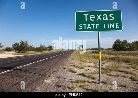 Texas state line sign on highway 18 Texas USA Stock Photo - Alamy