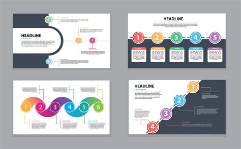 Infographic Timeline Template with Colorful Circles 702759 Vector Art ...