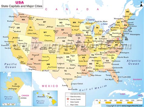 United States Map With Major Cities Printable - prntbl ...