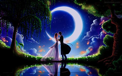 moonlight kiss wallpaper - HD Wallpaper