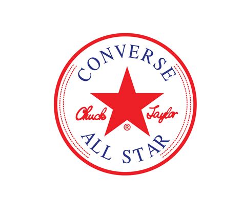 Converse All Star Logo Brand Shoes Red And Blue Symbol Design Vector ...